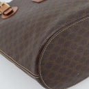CELINE Macadam Canvas Tote Bag PVC Leather Brown Gold Auth bs35562-11