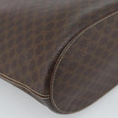 CELINE Macadam Canvas Tote Bag PVC Leather Brown Gold Auth bs35562-13