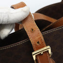 CELINE Macadam Canvas Tote Bag PVC Leather Brown Gold Auth bs35562-14
