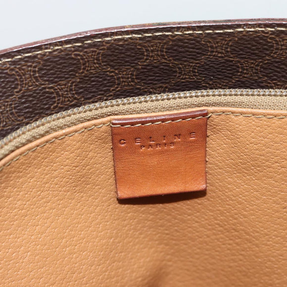CELINE Macadam Canvas Tote Bag PVC Leather Brown Gold Auth bs35562