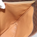 CELINE Macadam Canvas Tote Bag PVC Leather Brown Gold Auth bs35562-17