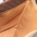 CELINE Macadam Canvas Tote Bag PVC Leather Brown Gold Auth bs35562-18