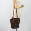 CELINE Macadam Canvas Tote Bag PVC Leather Brown Gold Auth bs35562-23