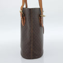 CELINE Macadam Canvas Tote Bag PVC Leather Brown Gold Auth bs35562-4