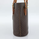 CELINE Macadam Canvas Tote Bag PVC Leather Brown Gold Auth bs35562-5