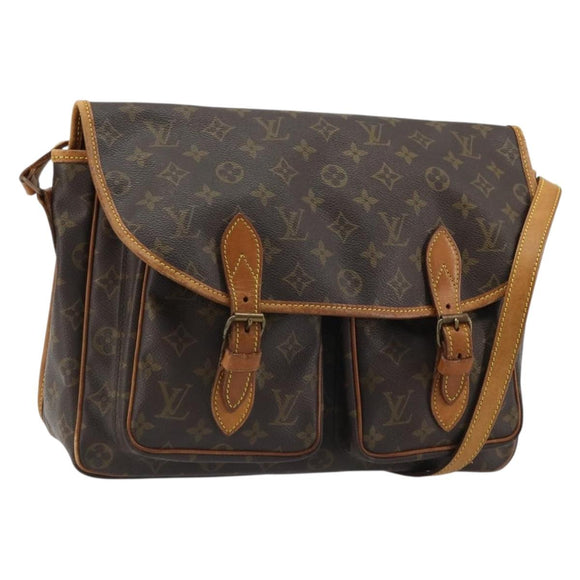 LOUIS VUITTON Monogram Gibeciere MM Shoulder Bag M42247 LV Auth bs35565