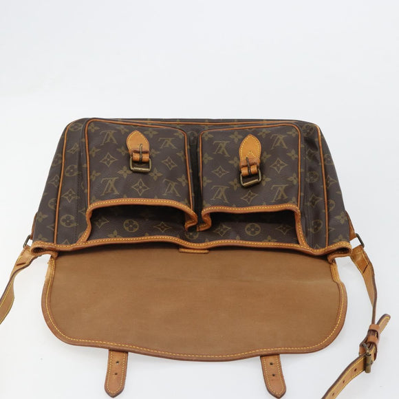 LOUIS VUITTON Monogram Gibeciere MM Shoulder Bag M42247 LV Auth bs35565