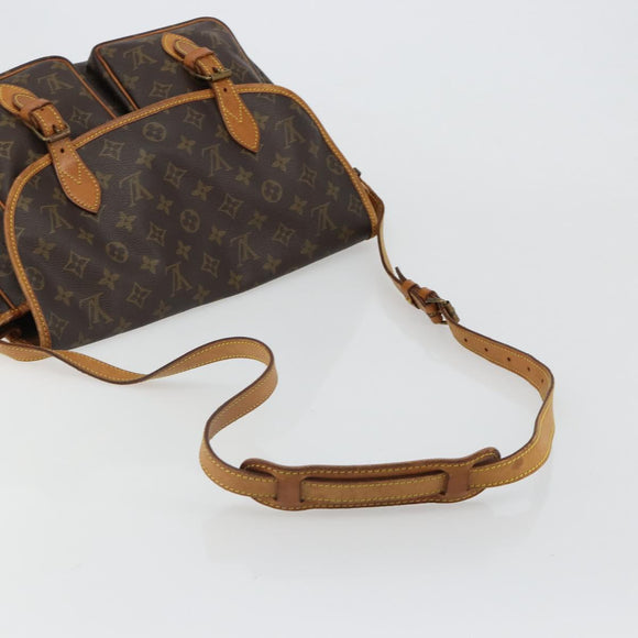 LOUIS VUITTON Monogram Gibeciere MM Shoulder Bag M42247 LV Auth bs35565