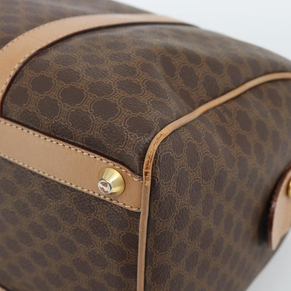CELINE Macadam Canvas Hand Bag PVC Leather Brown Gold Auth bs35569A