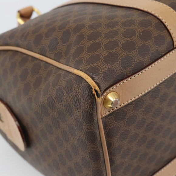 CELINE Macadam Canvas Hand Bag PVC Leather Brown Gold Auth bs35569A