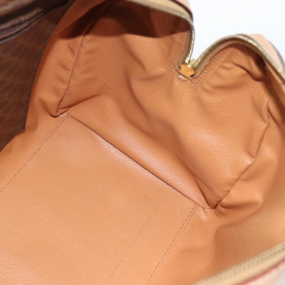 CELINE Macadam Canvas Hand Bag PVC Leather Brown Gold Auth bs35569A