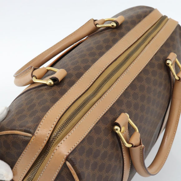 CELINE Macadam Canvas Hand Bag PVC Leather Brown Gold Auth bs35569A