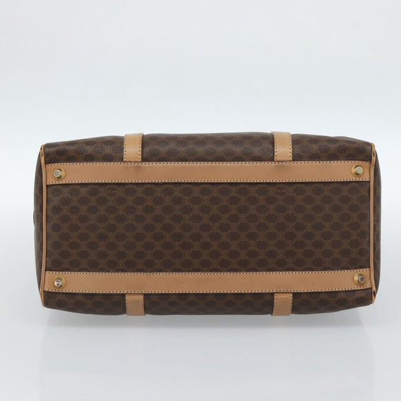 CELINE Macadam Canvas Hand Bag PVC Leather Brown Gold Auth bs35569A