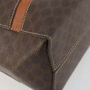 CELINE Macadam Canvas Hand Bag PVC Leather Brown Gold Auth bs35570-13