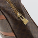 CELINE Macadam Canvas Hand Bag PVC Leather Brown Gold Auth bs35570-14