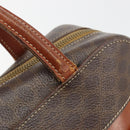 CELINE Macadam Canvas Hand Bag PVC Leather Brown Gold Auth bs35570-15
