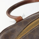 CELINE Macadam Canvas Hand Bag PVC Leather Brown Gold Auth bs35570-16