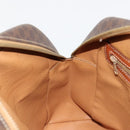 CELINE Macadam Canvas Hand Bag PVC Leather Brown Gold Auth bs35570-20