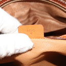 CELINE Macadam Canvas Hand Bag PVC Leather Brown Gold Auth bs35570-24