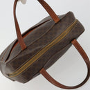CELINE Macadam Canvas Hand Bag PVC Leather Brown Gold Auth bs35570-6