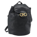 Salvatore Ferragamo Backpack Leather Black Gold Auth bs35571-1