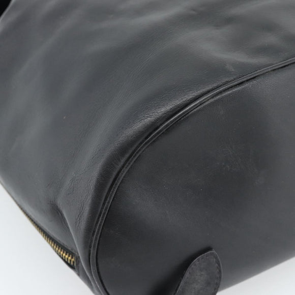 Salvatore Ferragamo Backpack Leather Black Gold Auth bs35571