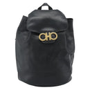 Salvatore Ferragamo Backpack Leather Black Gold Auth bs35571-13