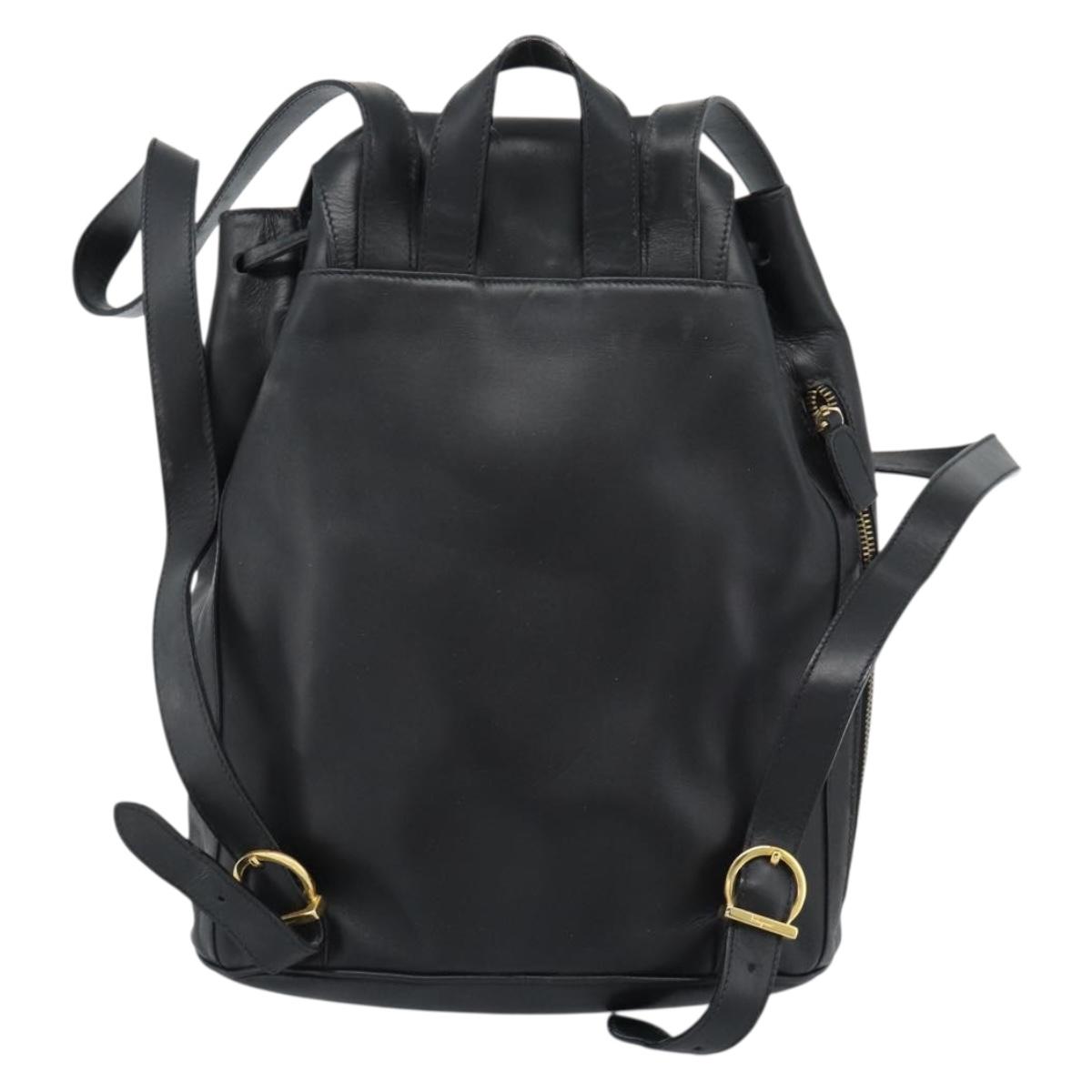 Salvatore Ferragamo Backpack Leather Black Gold Auth bs35571 Salvatore Ferragamo Backpack Leather Black Gold main image 4