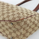 GUCCI GG Canvas Tote Bag Beige Silver 113017 Auth bs35572-10