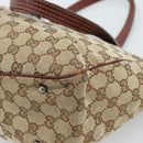 GUCCI GG Canvas Tote Bag Beige Silver 113017 Auth bs35572-12
