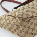 GUCCI GG Canvas Tote Bag Beige Silver 113017 Auth bs35572-13