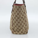 GUCCI GG Canvas Tote Bag Beige Silver 113017 Auth bs35572-4