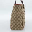 GUCCI GG Canvas Tote Bag Beige Silver 113017 Auth bs35572-5