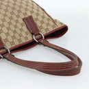 GUCCI GG Canvas Tote Bag Beige Silver 113017 Auth bs35572-7