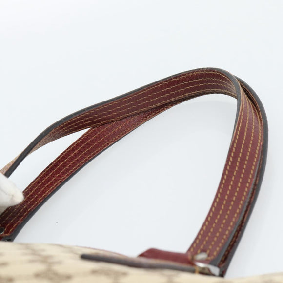 GUCCI GG Canvas Tote Bag Beige Silver 113017 Auth bs35572