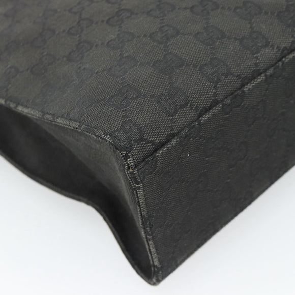 GUCCI GG Canvas Jackie Shoulder Bag Black Silver 001 3355 Auth bs35573