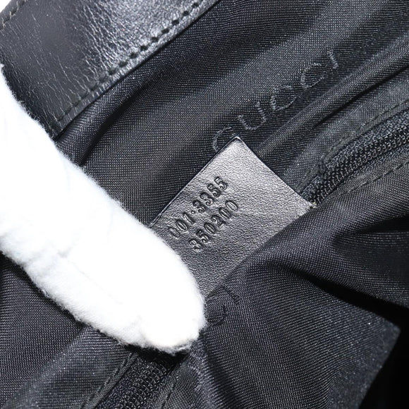 GUCCI GG Canvas Jackie Shoulder Bag Black Silver 001 3355 Auth bs35573