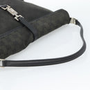 GUCCI GG Canvas Jackie Shoulder Bag Black Silver 001 3355 Auth bs35573-7