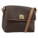 CELINE Macadam Canvas Shoulder Bag PVC Leather Brown Gold Auth bs35574-1