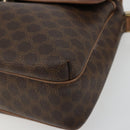 CELINE Macadam Canvas Shoulder Bag PVC Leather Brown Gold Auth bs35574-10