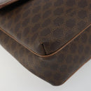 CELINE Macadam Canvas Shoulder Bag PVC Leather Brown Gold Auth bs35574-11
