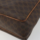 CELINE Macadam Canvas Shoulder Bag PVC Leather Brown Gold Auth bs35574-12
