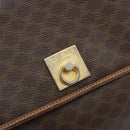 CELINE Macadam Canvas Shoulder Bag PVC Leather Brown Gold Auth bs35574-14