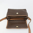 CELINE Macadam Canvas Shoulder Bag PVC Leather Brown Gold Auth bs35574-15