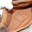 CELINE Macadam Canvas Shoulder Bag PVC Leather Brown Gold Auth bs35574-17