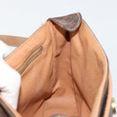 CELINE Macadam Canvas Shoulder Bag PVC Leather Brown Gold Auth bs35574-18