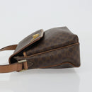 CELINE Macadam Canvas Shoulder Bag PVC Leather Brown Gold Auth bs35574-5