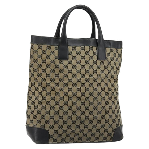 GUCCI GG Canvas Tote Bag Black 002 1121 Auth bs35575