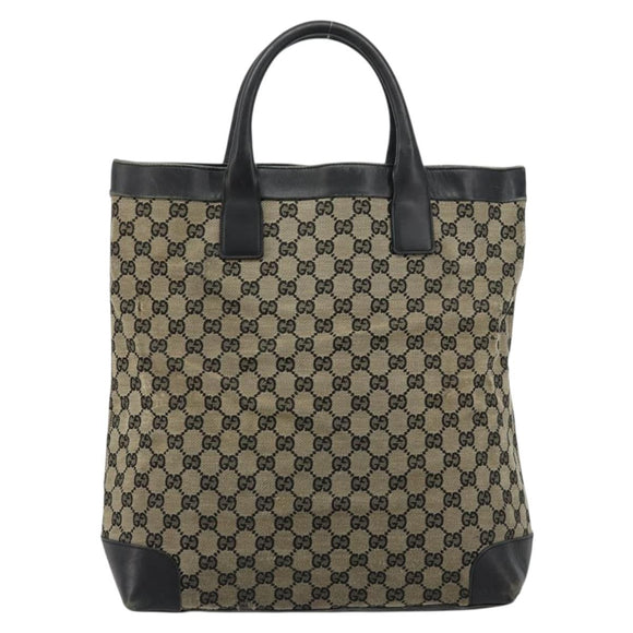 GUCCI GG Canvas Tote Bag Black 002 1121 Auth bs35575
