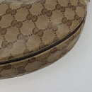 GUCCI GG Crystal Shoulder Bag Coated Canvas Beige Gold 181493 Auth bs35576-15